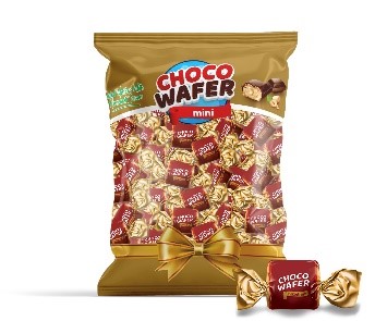 Choco Wafer Compound Coated Wafer Bag With Hazelnut Cream Filling